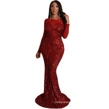 L5156 Casual Sequin Maxi Evening Dress